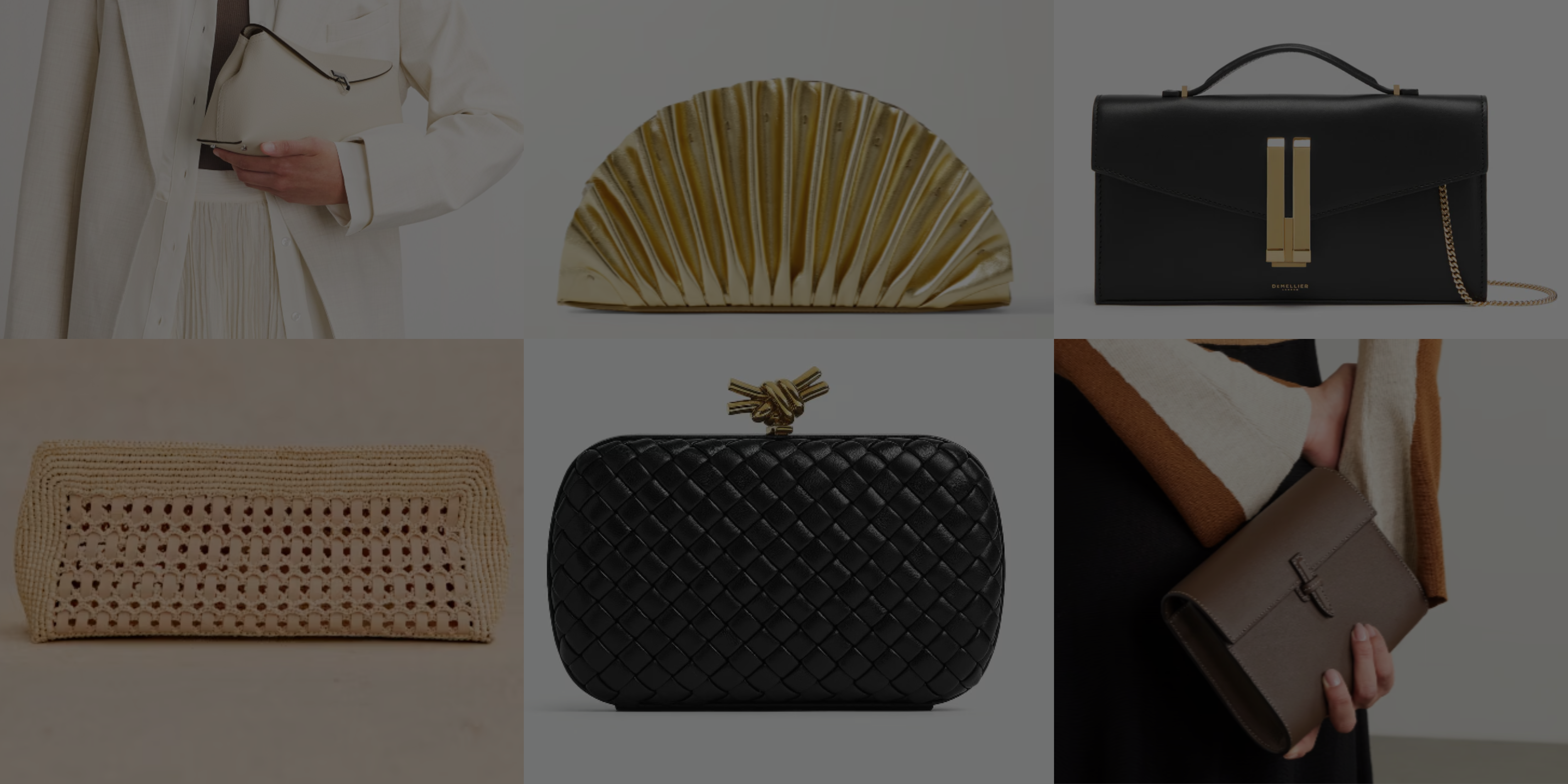 A trusty clutch bag is an essential in the art of wedding guest dressing