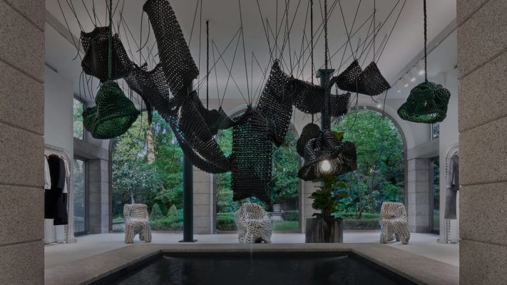 Korean artist’s swooping, twisted shop installation is the star of Milan Design Week