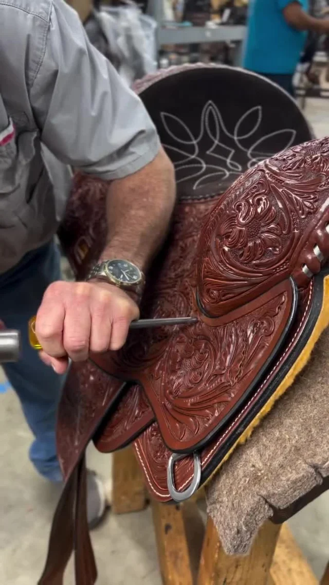 Tap offs are regularly used to transfer patterns to a piece of damp leather prior to carving and stamping. ⁠
⁠
Saddlers make their own tap-offs, and each is as unique as a fingerprint. The dried leather tap-off is placed on the moist leather, design down, and tapped lightly with a mallet.⁠
⁠
via @missionleatherco